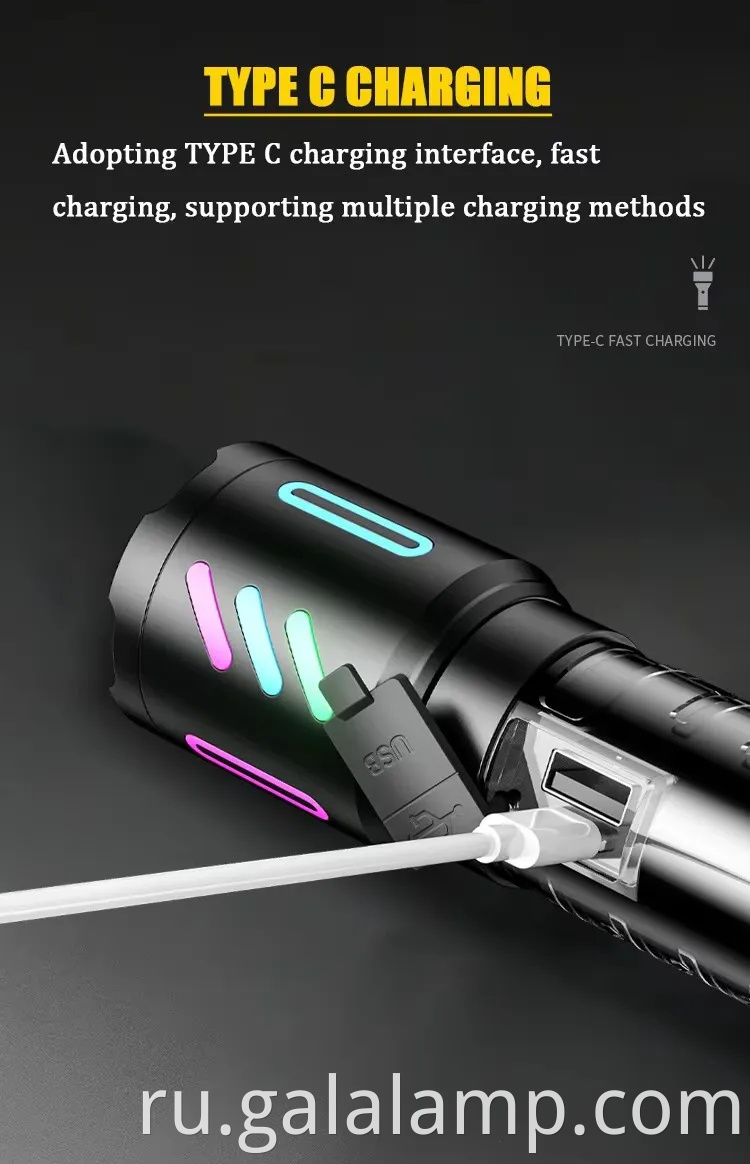 Высокий фонарик с белым лазерным флуоресцентным сплавом с мощным